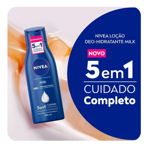 Loção Deo-hidratante Milk 5 Em 1 Pele Seca 200ml - Nivea Nivea