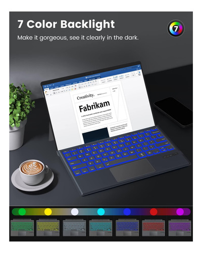 Moko Type Cover Fit Microsoft Surface Pro 7 Pro Pro 3, Para Gris.