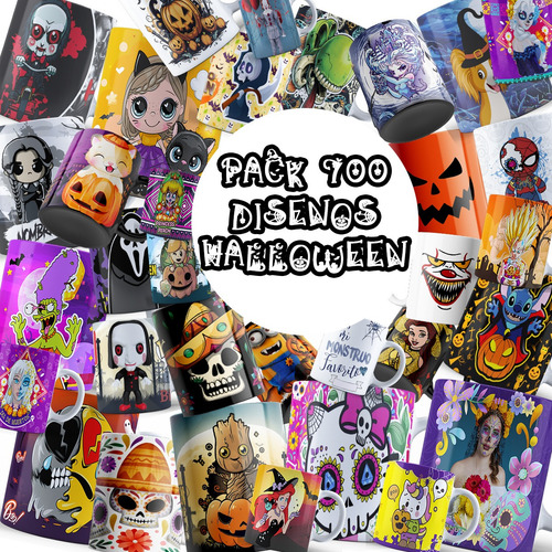 Mega Pack Plantillas Día De Muertos Para Tazas Editable