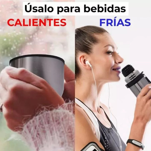 Termo Bala Para Agua Bebida Calientes Frías 1200ml Con Mango