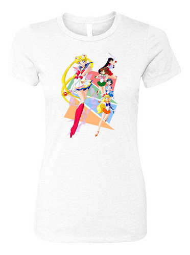 Camiseta Sailor Moon All Femenina White Dama 
