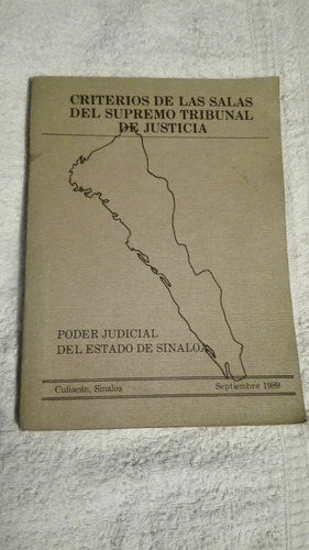 Libro Criterios De Las Salas Del Supremo Tribunal De Justici