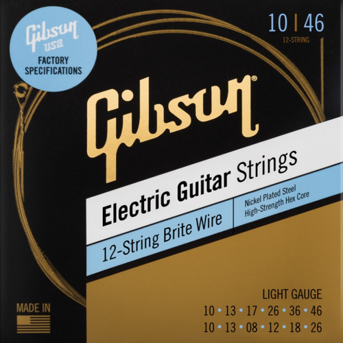 Gibson Cordas Para Guitarra 010.046 Brite Wire 12 String