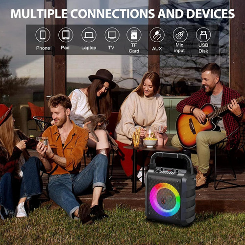 Máquina De Karaoke Portátil 6.5 Bluetooth Subwoofer