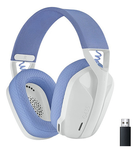 Auriculares inalámbricos Logitech G435 para videojuegos, color azul y blanco frambuesa