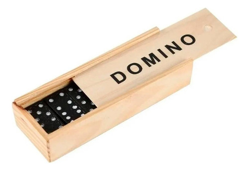 Negro Domino 28 Set En Caja De Madera (double Six)
