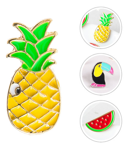 Broches Con Forma De Sandía Y Tucán, 4 Unidades Y