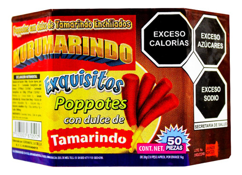 Banderilla De Tamarindo Con Chile Kurumarindo 50 Piezas