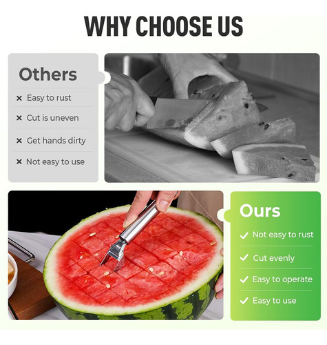 Cortador De Melancia, Faca De Frutas De Dois Dentes