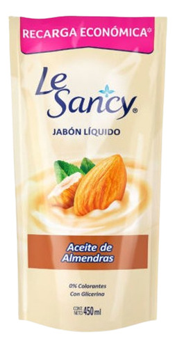 Jabon Liquido Recarga Lesancy Aceite De Almendras 450 Ml