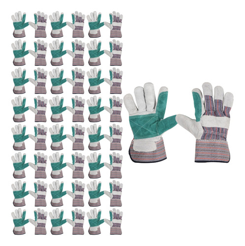 Guantes De Carnaza Y Loneta Con Refuerzo Unitalla (25 Pares)