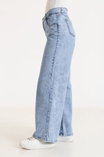 Mom Jeans Mujer Pantalon Vintage Ancho Tiro Alto Rígido Wide - $ 38.250