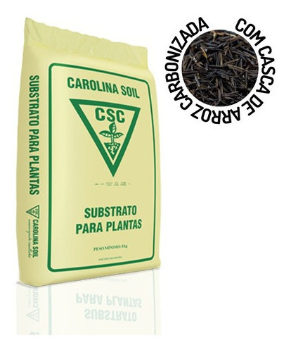 Substrato Carolina Soil Ec 0,7 8kg Fórmula 0541h Casca Arroz