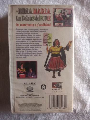 La India María Las Delicias Del Poder Película Vhs (Usado)