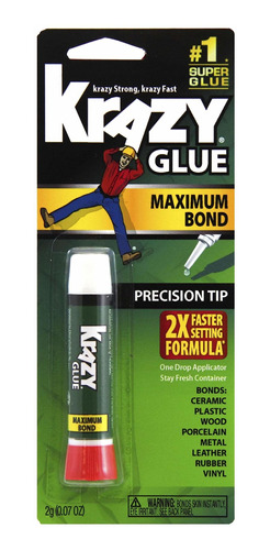Krazy Glue Max Bond Super Pegamento Punta 0.7 Oz