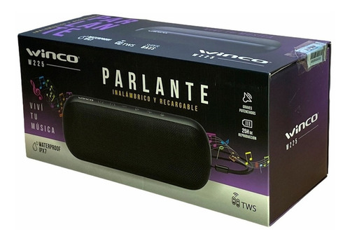 Imagen 3 de 4 de Parlante Inalambrico Portatil Bluetooth 25h Agua Winco W225