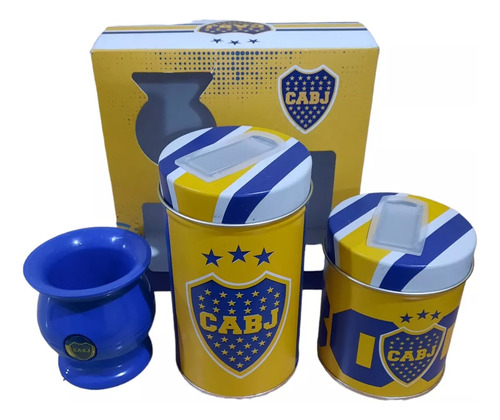 Set Matero Boca Juniors Yerbera Azucarera Bombilla Regalo 