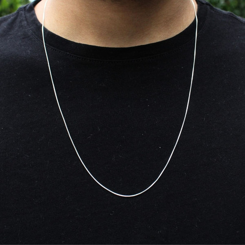 Colar Cordão Feminino Italiana 60cm Fininha Luxo Prata 925 Cor Prateado