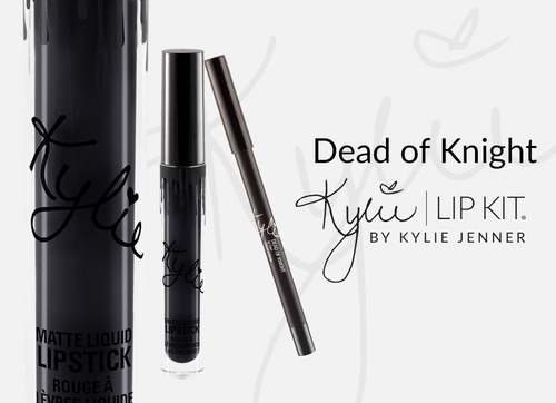 Kylie Lip Kit Matte Labial Negro Dead Of Knight Original