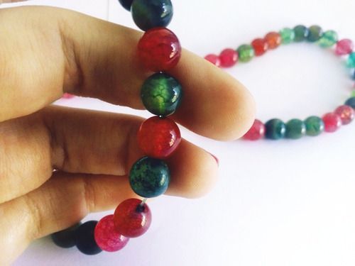 Tira Piedras Agatas Teñidas Surtidas 8mm Agujereadas