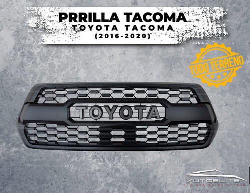 Imagen 4 de 9 de Parrilla Toyota Tacoma 2016 2017 Negra Con Emblema Plateado