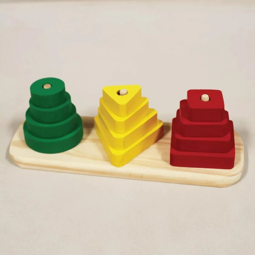 Encastre Lineal 3 Colores - Juguetes Montessori Para Niños