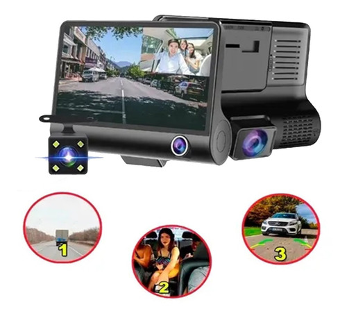 3 En 1 Coche Dash Cam Grabadora De Vídeo Dvr Coche Hd