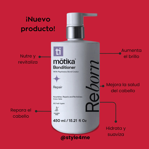 Motika Reborn Shampoo Y Conditioner Color Safe 450ml