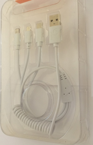 Imagem 2 de 6 de Cabo Carregador 3x1 Usb Micro Compatível Com iPhone /android