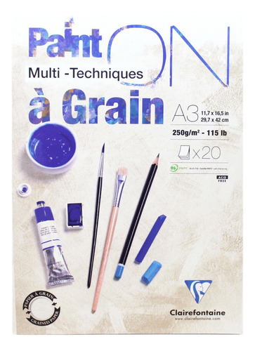 Papel Multi Técnicas Paint On 250g/m² A3 Clairefontaine