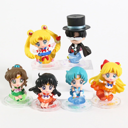 Figuras Sailor Moon X6 Tuxedo Mask Marte Saturno Pluton