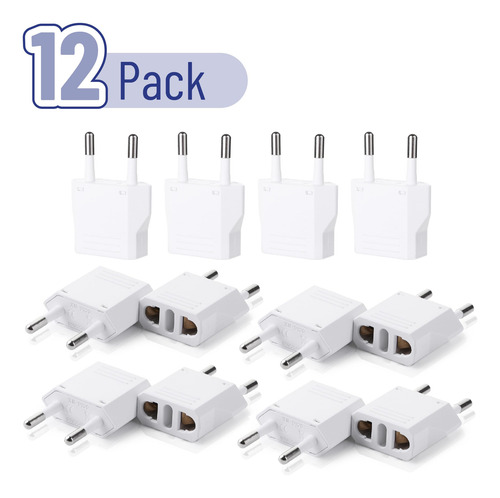 Adaptador De Enchufe De Viaje Bates European Us To Eu, Paque