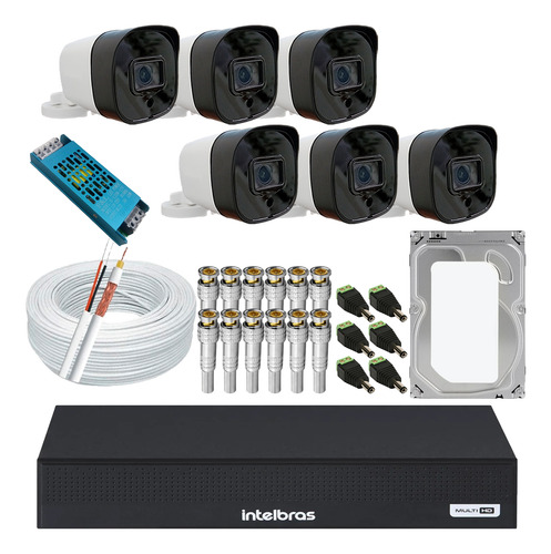 Kit 6 Câmeras Importada Seg. Ahd, Dvr 1108-c Intelbras C/ Hd