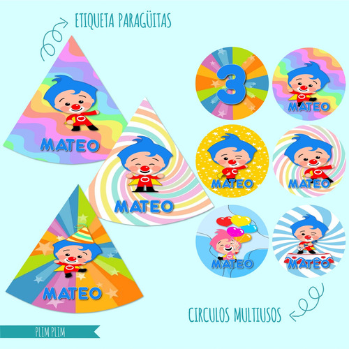 Plim Plim Kit Cumpleaños Imprimible Editable Candy Bar