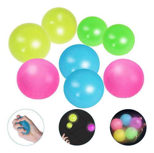 Bolas De Pared Adhesivas Fluorescentes Para Techo, 4 Unidade