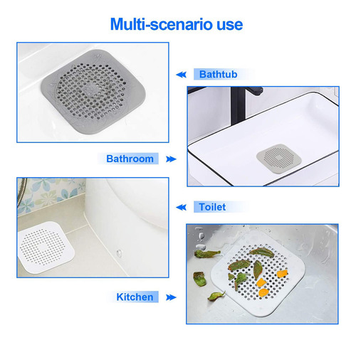 Recogedor De Desagüe De Pelo De Silicona, Fácil De Instalar
