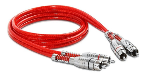 Imagem 2 de 7 de Cabo Automotivo Som Rca 1 Metro 1m Stetsom Blindado Prata