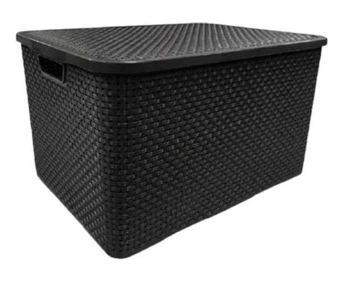 Organizador Rattan 20 L Preto Atacado 5 Unidades Arqplast