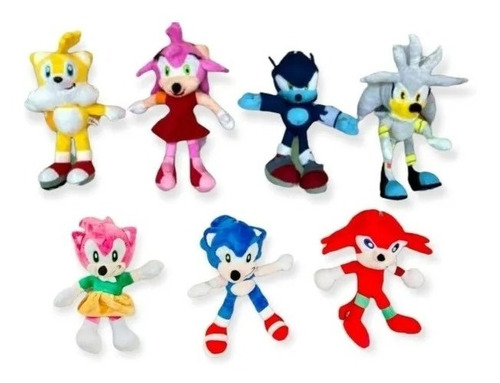 Peluche Muñeco Sonic 30cm Importado Silver Tails Amy Knuckie