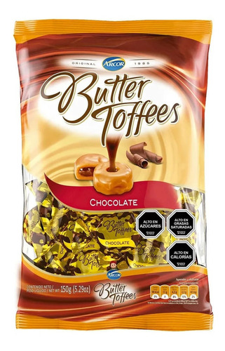 Imagen 1 de 1 de Caramelo Arcor Butter Toffe Chocolate 150 G