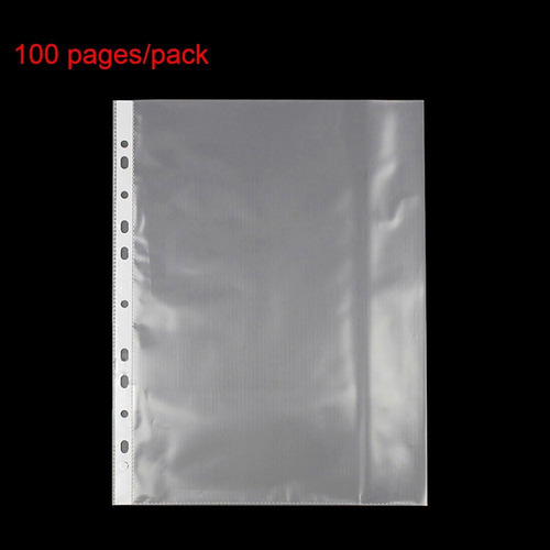 Funda Perforada A4, 100 Páginas/pack Protector De Hoja...