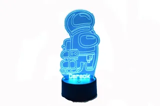Among Us Lámpara Led Rgb Acrílica Skin Astronauta & Robot