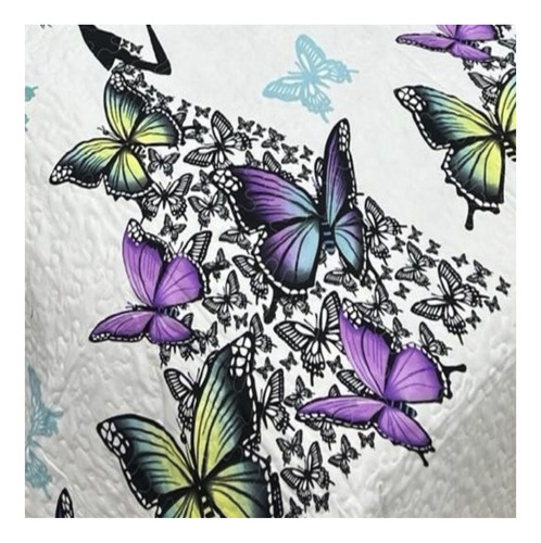 Cubrecama Tipo Quilt Con Estampados Luminosos 2 Plazas