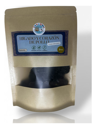 Hígado Y Corazón De Pollo Deshidratado Canijo Y Sabroso 100g