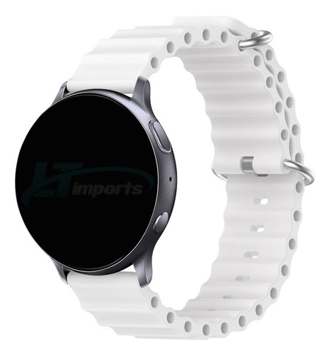 Pulseira 20mm Ondas Compativel Com Amazfit Bip, Bip 2, Bip 3 Cor Branco