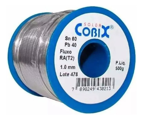 Solda Fio Estanho 60x40 1.0mm 500g Cobix