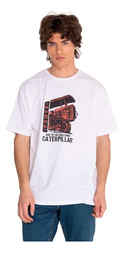 Polera Manga Corta Hombre Hs Traditi Graph11 Blanco Cat