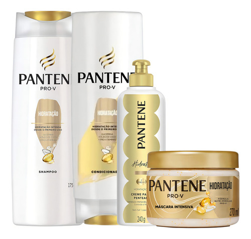 Shampoo, Condicionador Creme E Máscara Pantene Hidratação