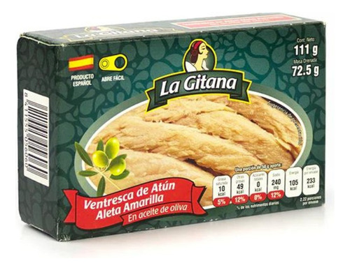 La Gitana Ventresca AtĂșn Claro Aleta Amarilla 111g 6 Pzas