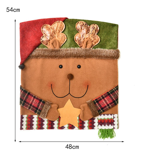 Funda Trasera Para Silla Navideña, Decoración Reno
